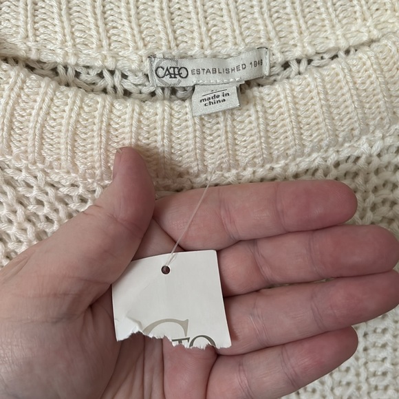 Women’s Cato Sweater Cream with Silver Sequins, Large - Picture 5 of 7